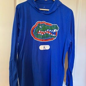 Gator Jordan Blue tshirt Hoodie with Gator Logo
